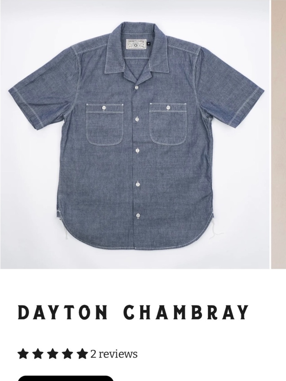 Freenote Cloth Dayton chambray shirt
